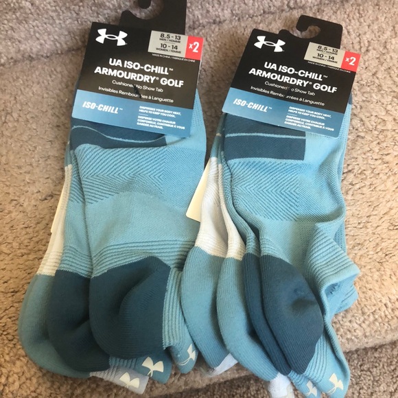 New Under Armour Adult Iso-Chill ArmourDry Golf No show socks 4 pairs - Picture 2 of 5